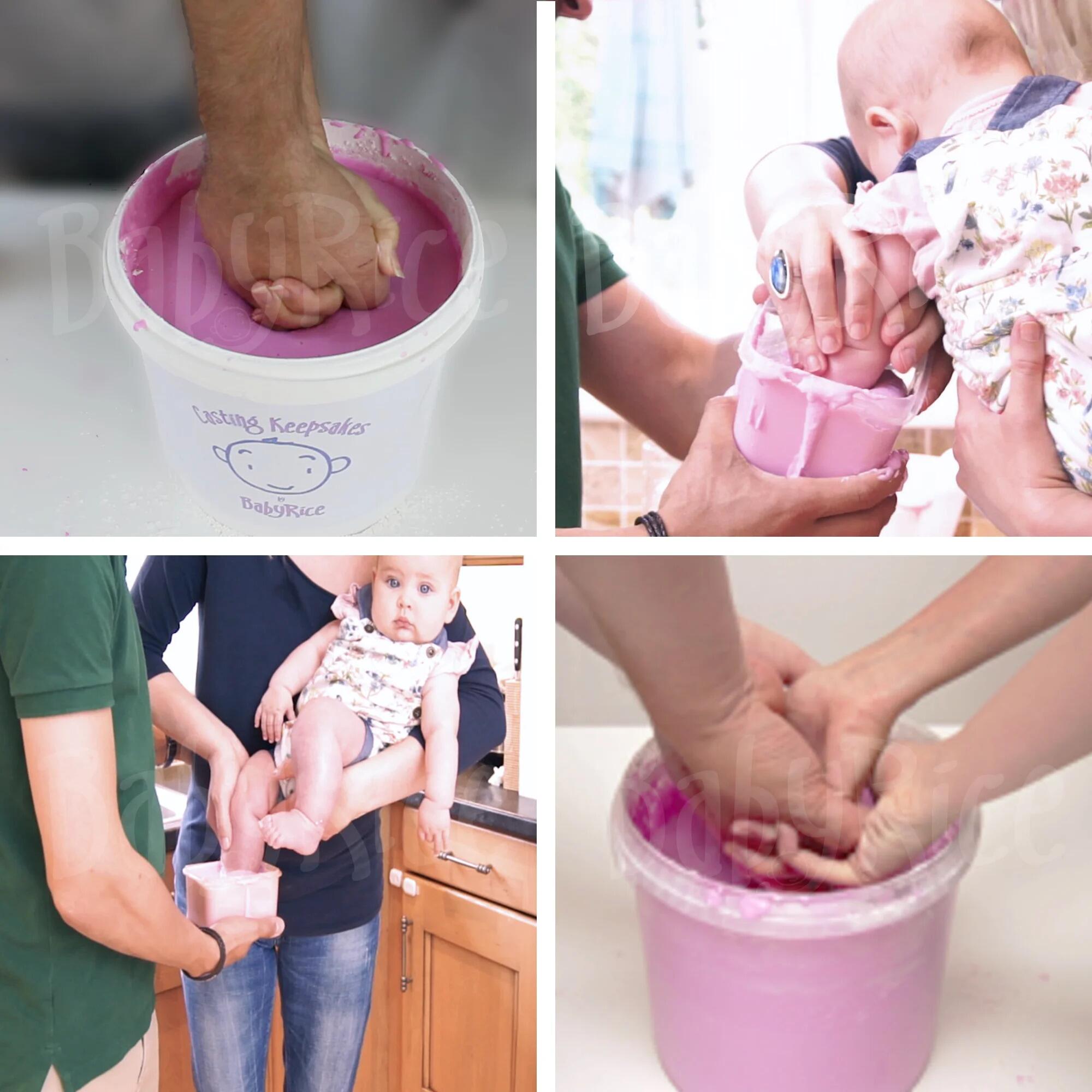 Dunking hands feet into alginate