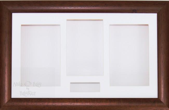 Choose size Dark Brown Wooden Photo Picture Frame with White Mount 