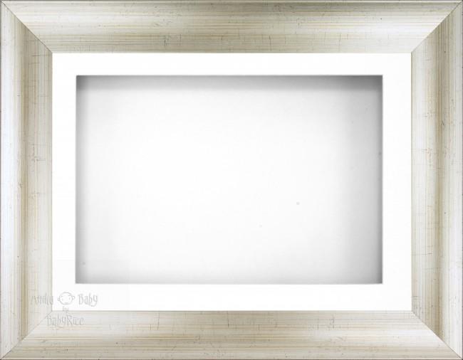 11.5x8.5" Antique Silver effect display Frame White Sgl BabyRice