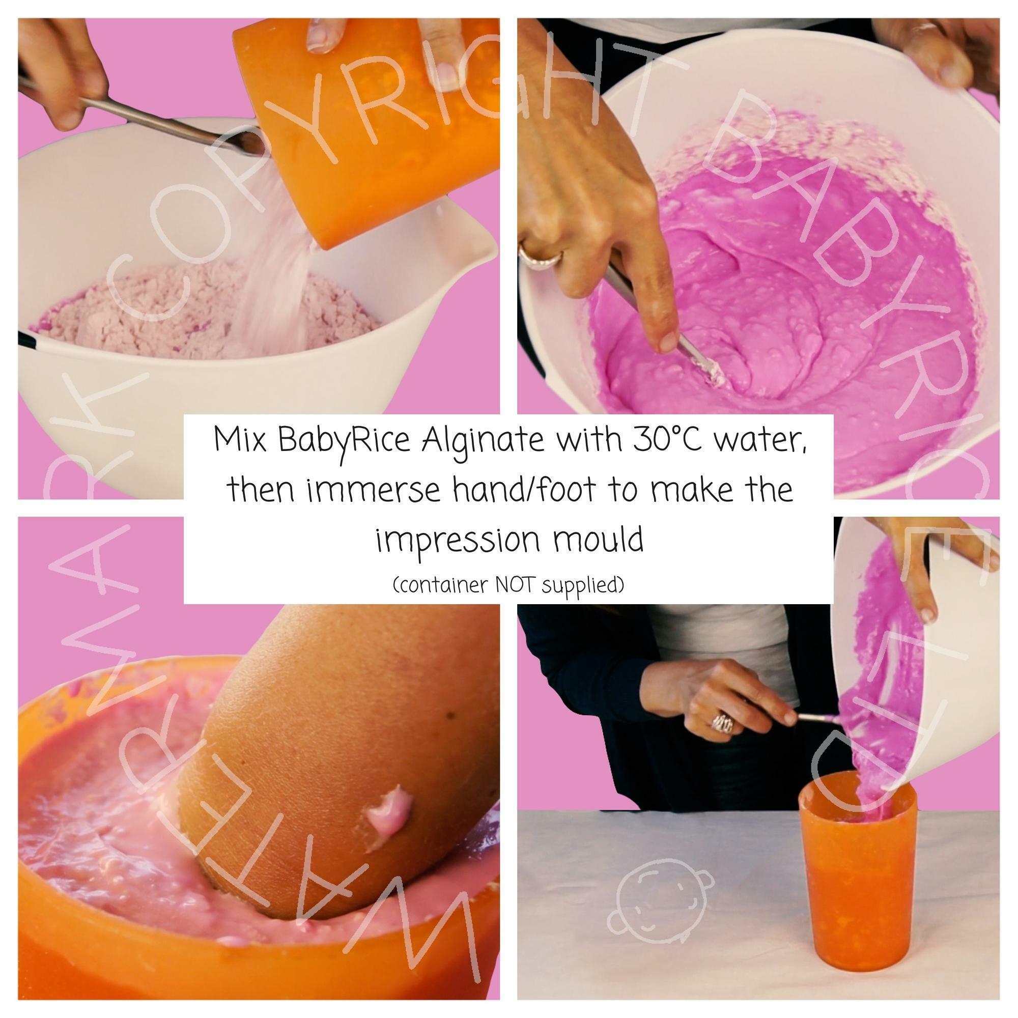 Mix alginate powder with water to make your hand mould