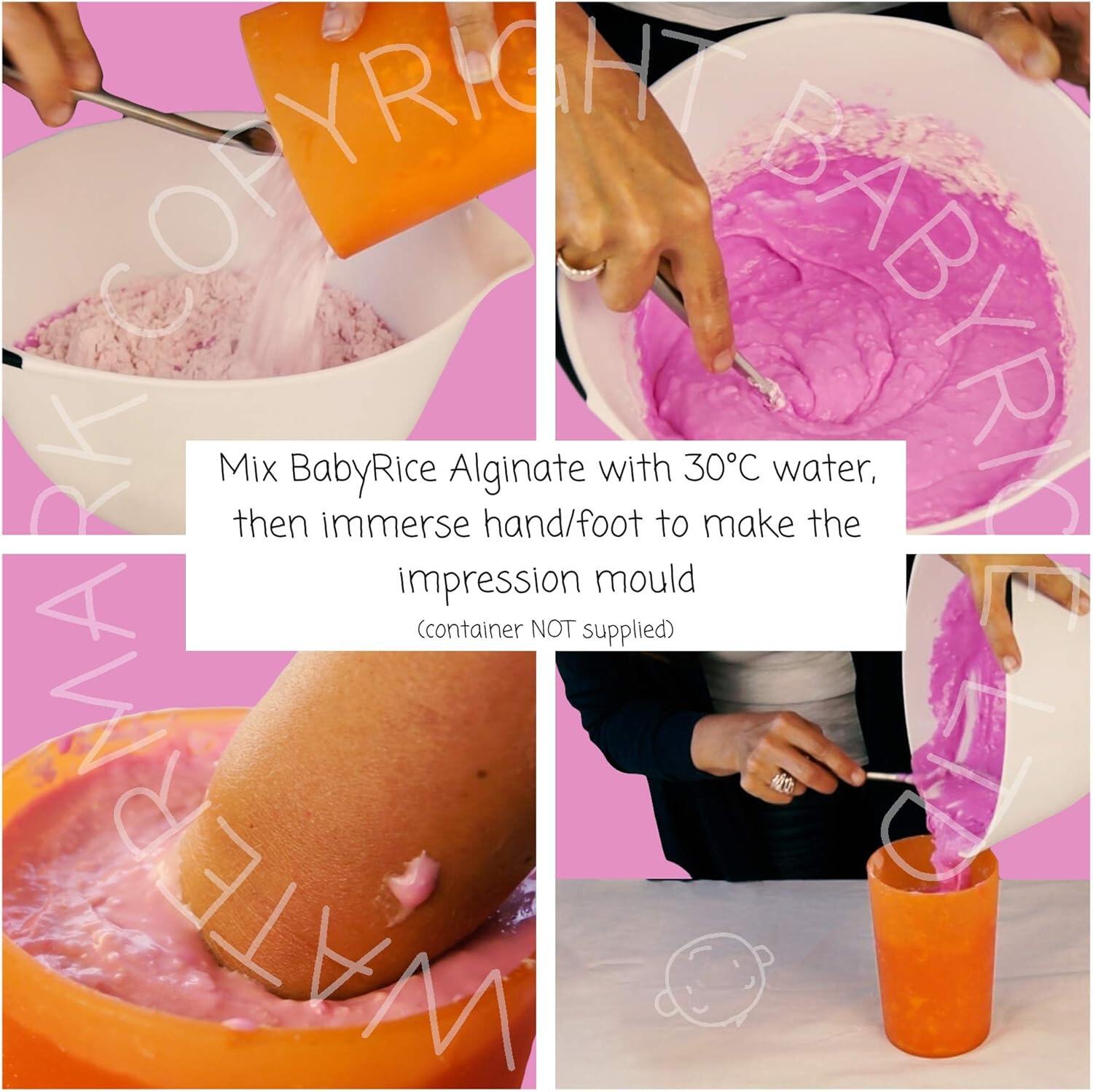 Mixing BabyRice Alginate impression moulding powder