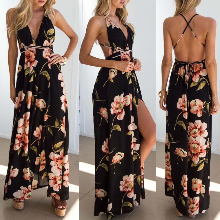 backless summer maxi dress