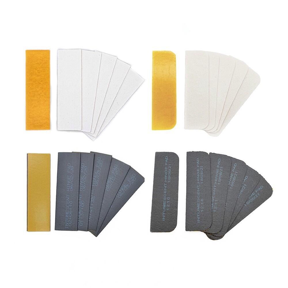 Intumescent hinge pads available in either MAP or Graphite material. FREE delivery and data sheets.
