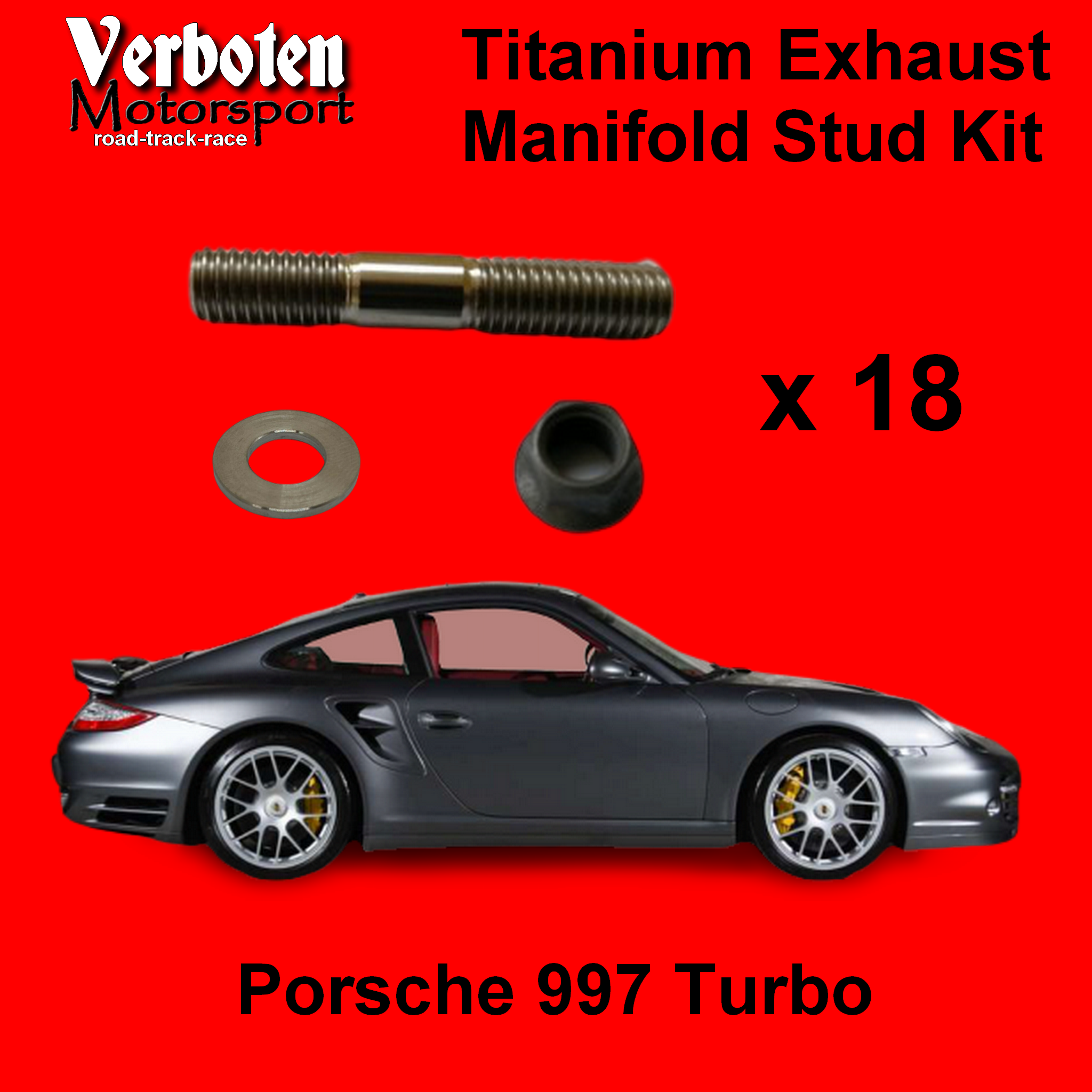 porsche 997 Turbo titanium exhaust studs