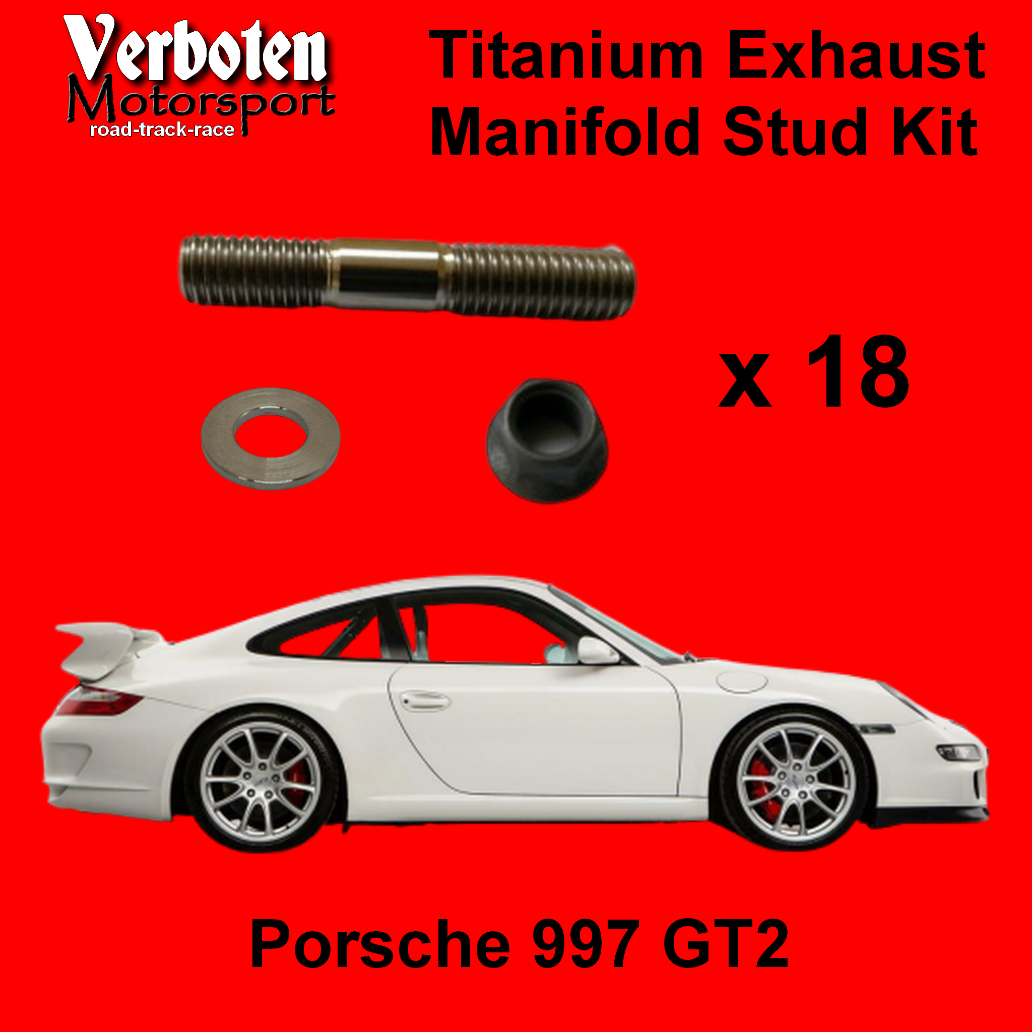 Porsche 997 GT2 Titanium Exhaust Stud Kit