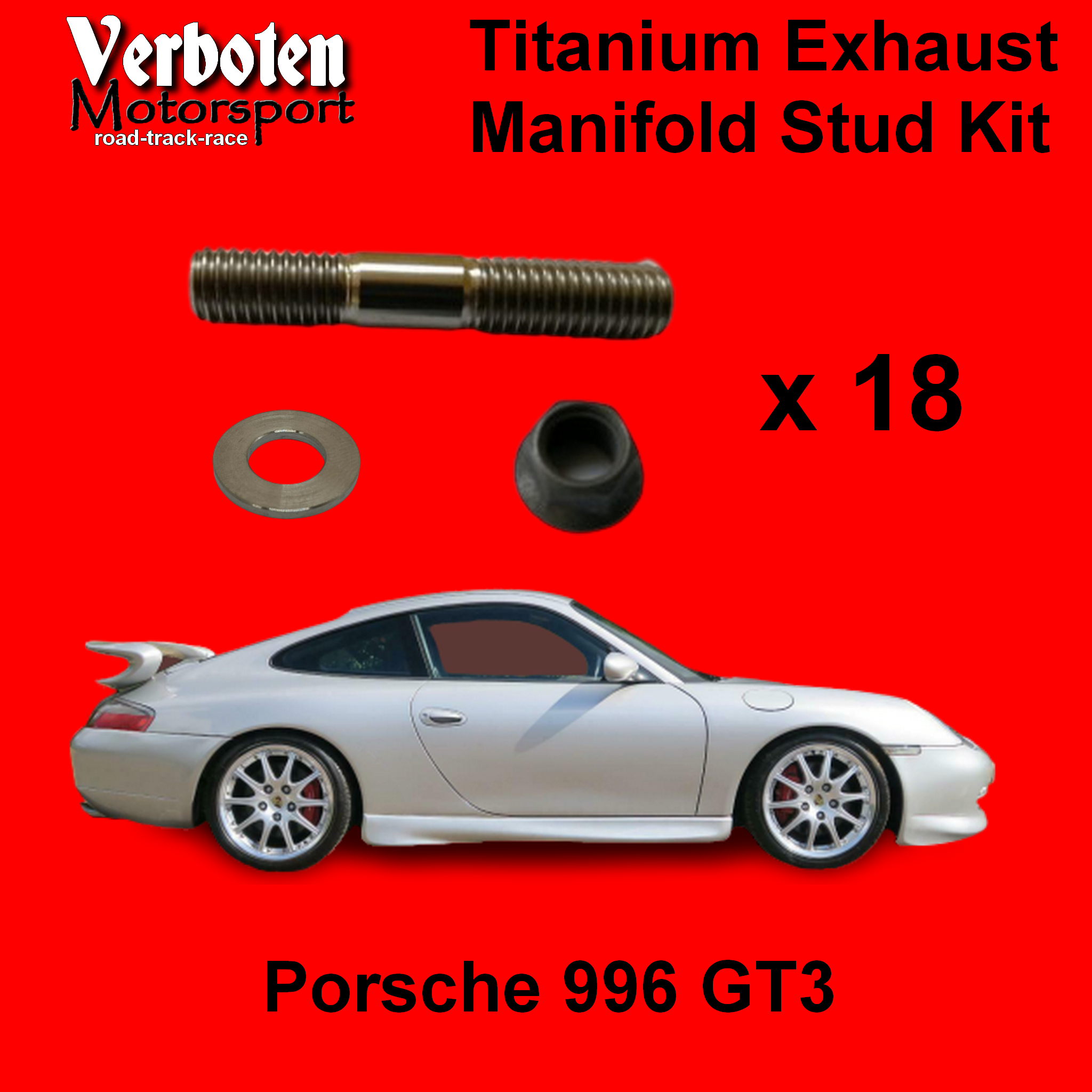 porsche 996 gt3 titanium exhaust studs