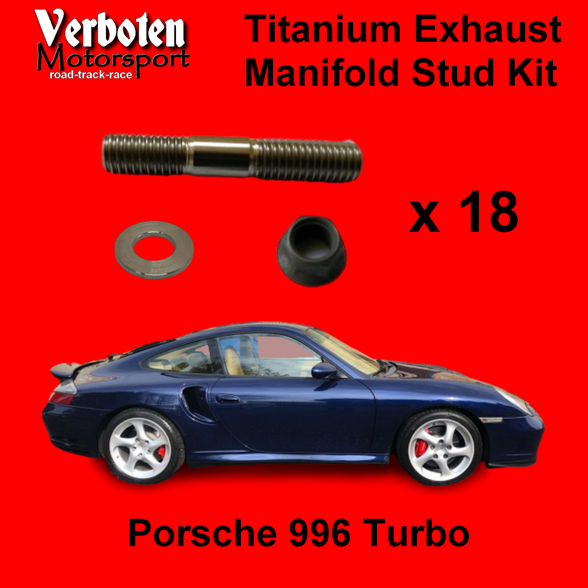 Porsche 996 Turbo Titanium Exhaust Stud Kit