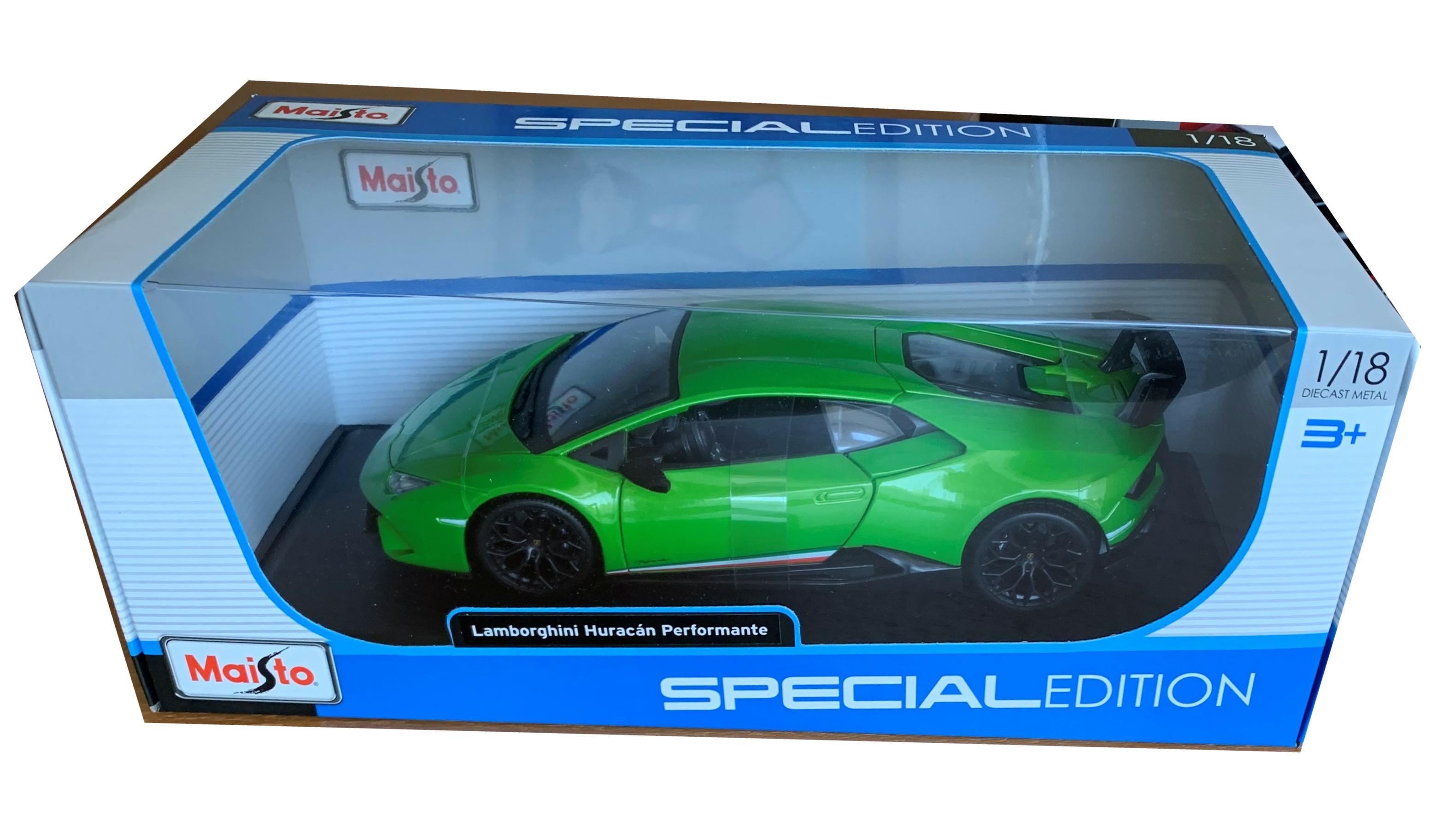Maisto 1:18 Scale Lamborghini Huracan Performante Green Diecast Model Car