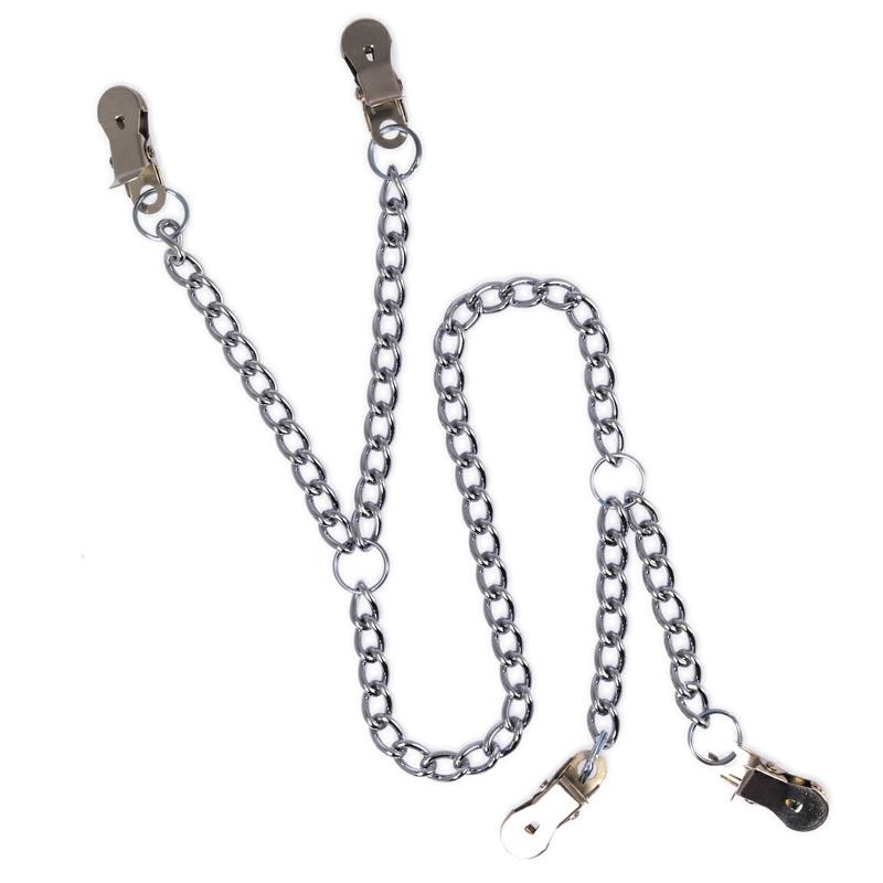 Nipple And Labia Clamps By Rimba 4 Clamps With Attached Chain 