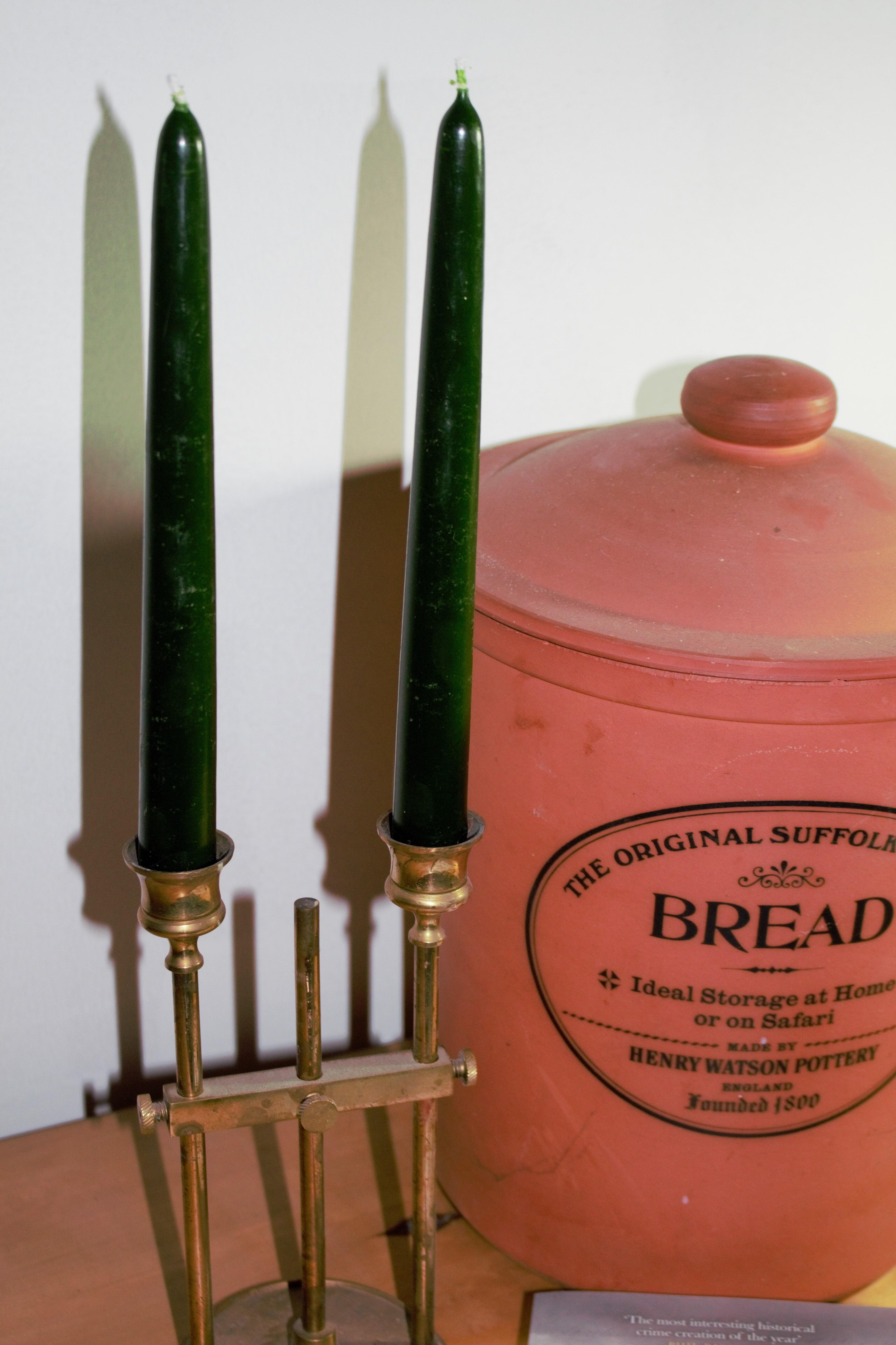 Christmas Green dipped 8hr pure beeswax candles