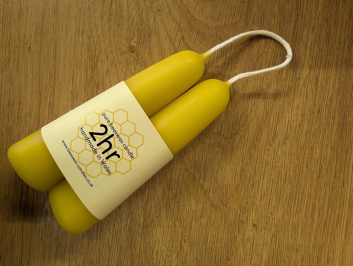 Natural dipped 2hr pure beeswax candles