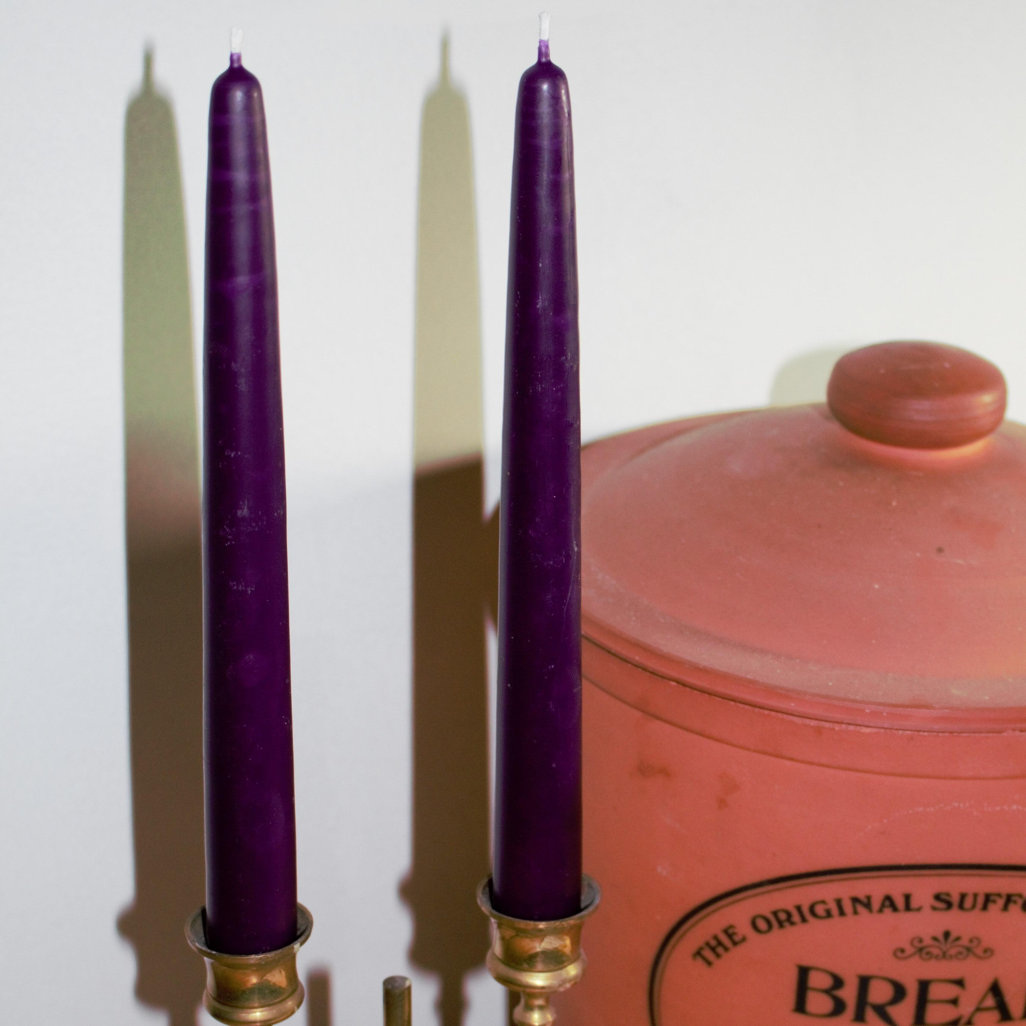 Deep Purple dipped 8hr pure beeswax candles