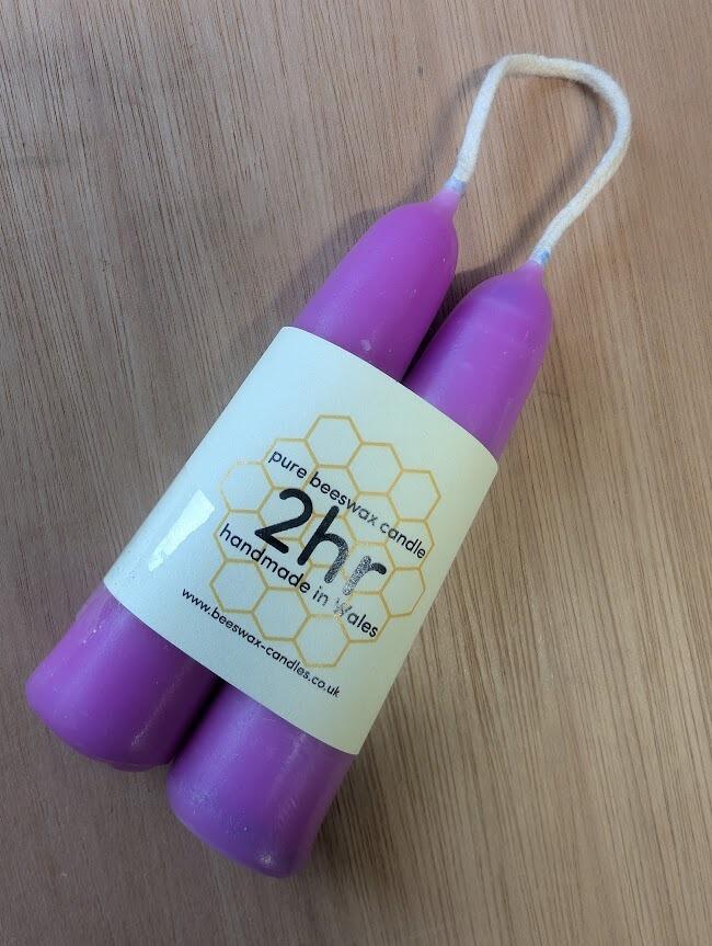 Unicorn Magenta dipped 2hr pure beeswax candles