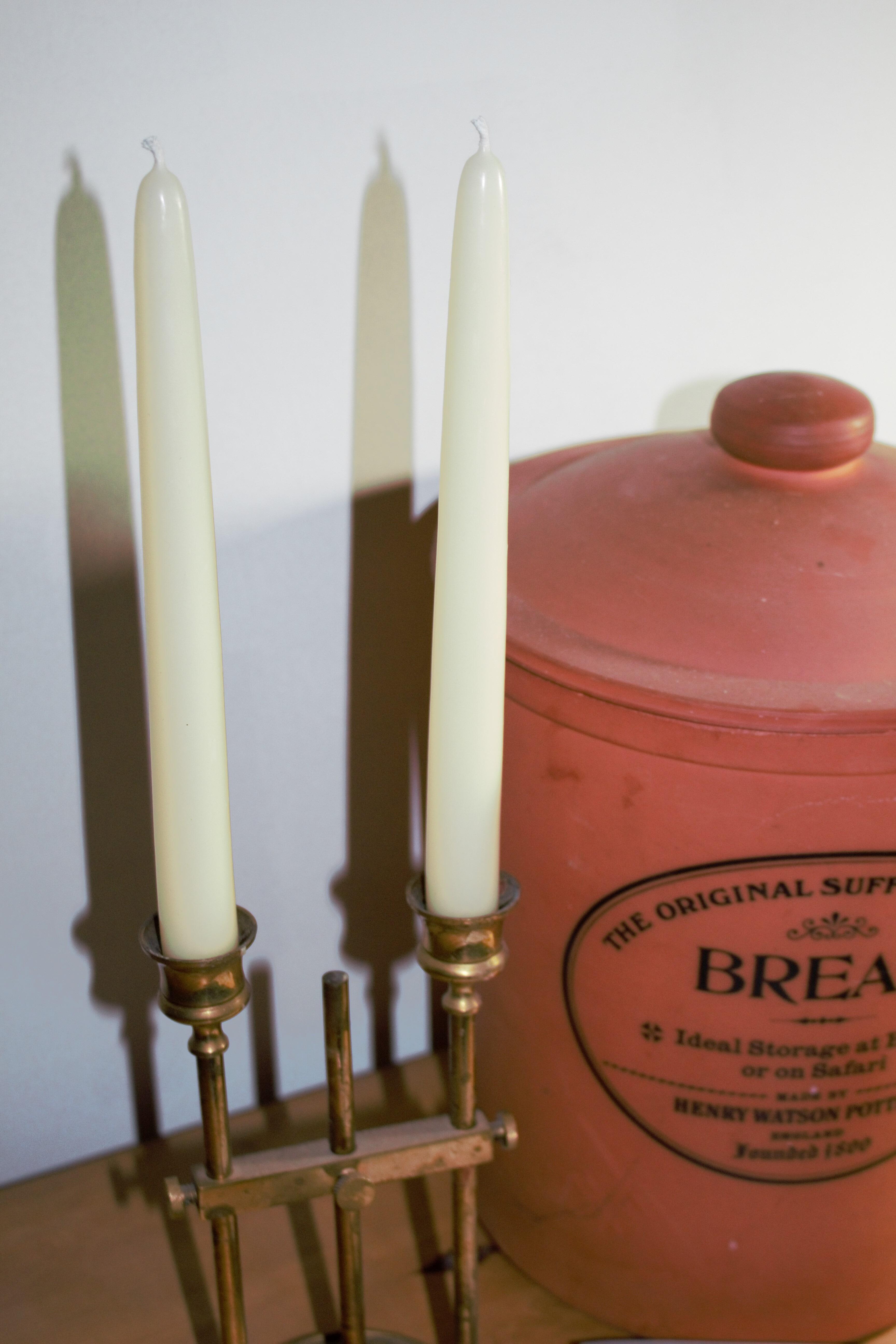 Ivory dipped 8hr pure beeswax candles