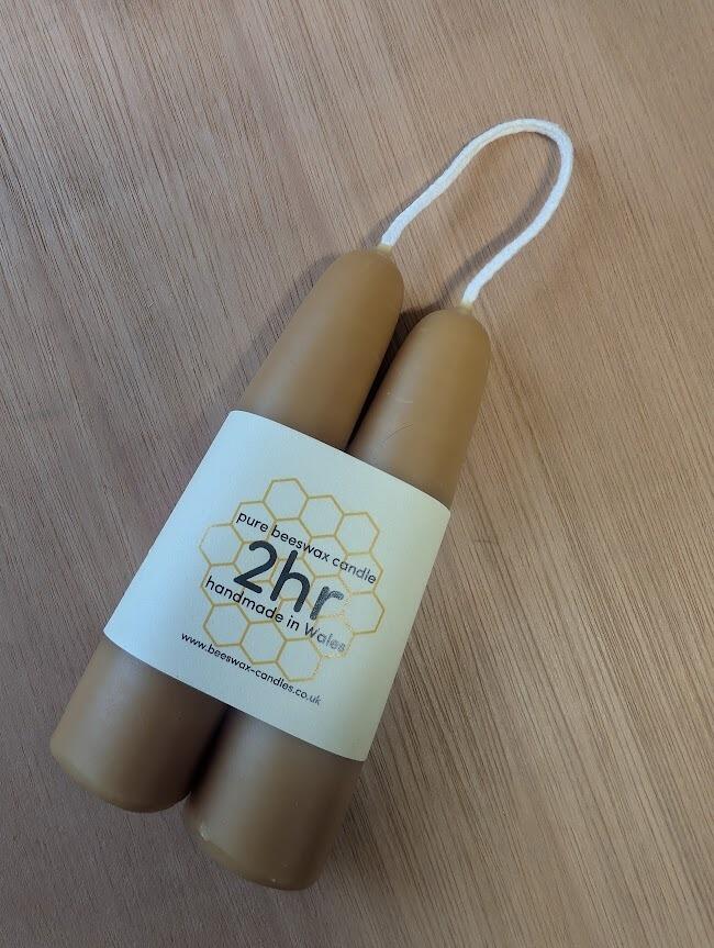 Latte dipped 2hr pure beeswax candles