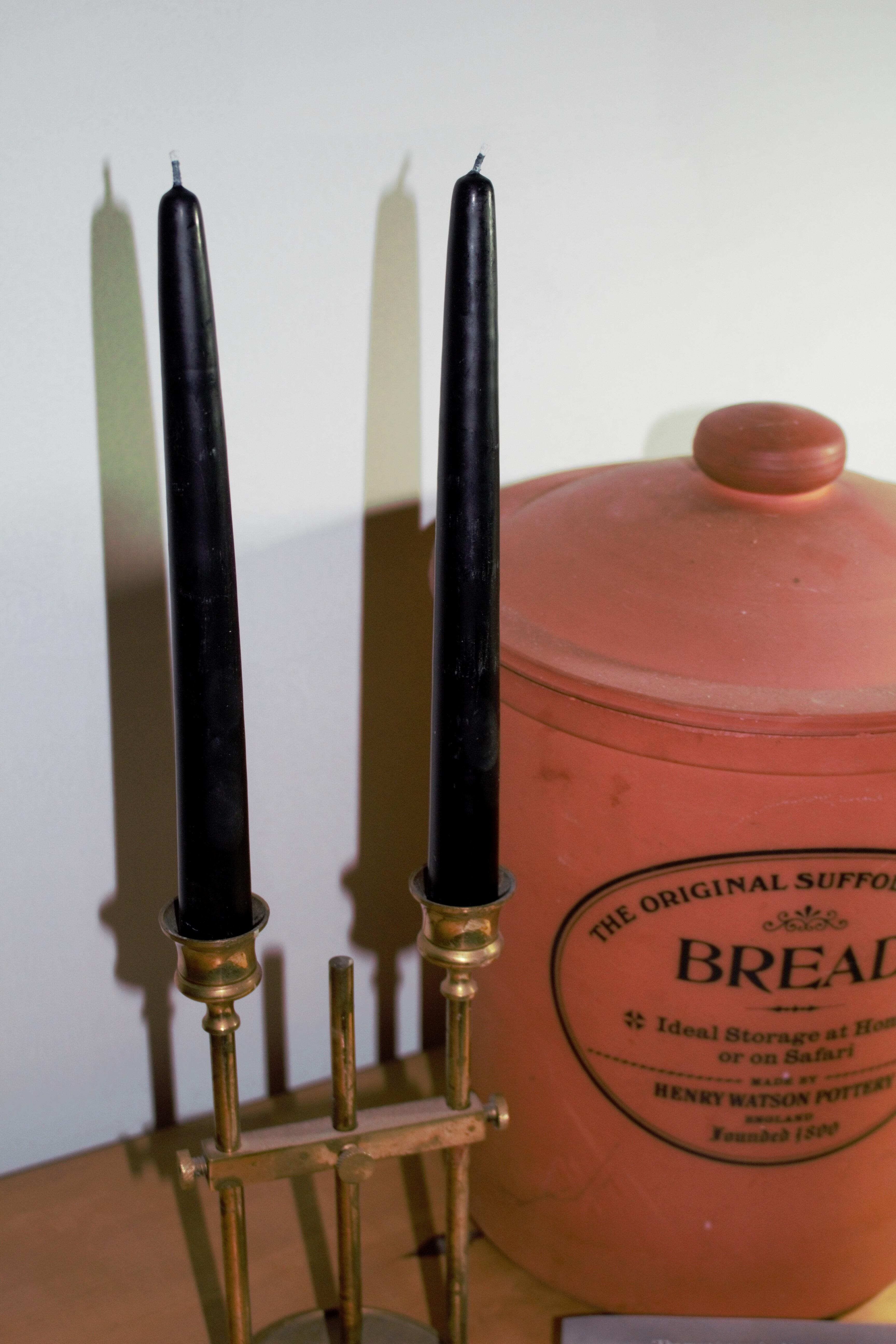 Jet Black dipped 8hr pure beeswax candles