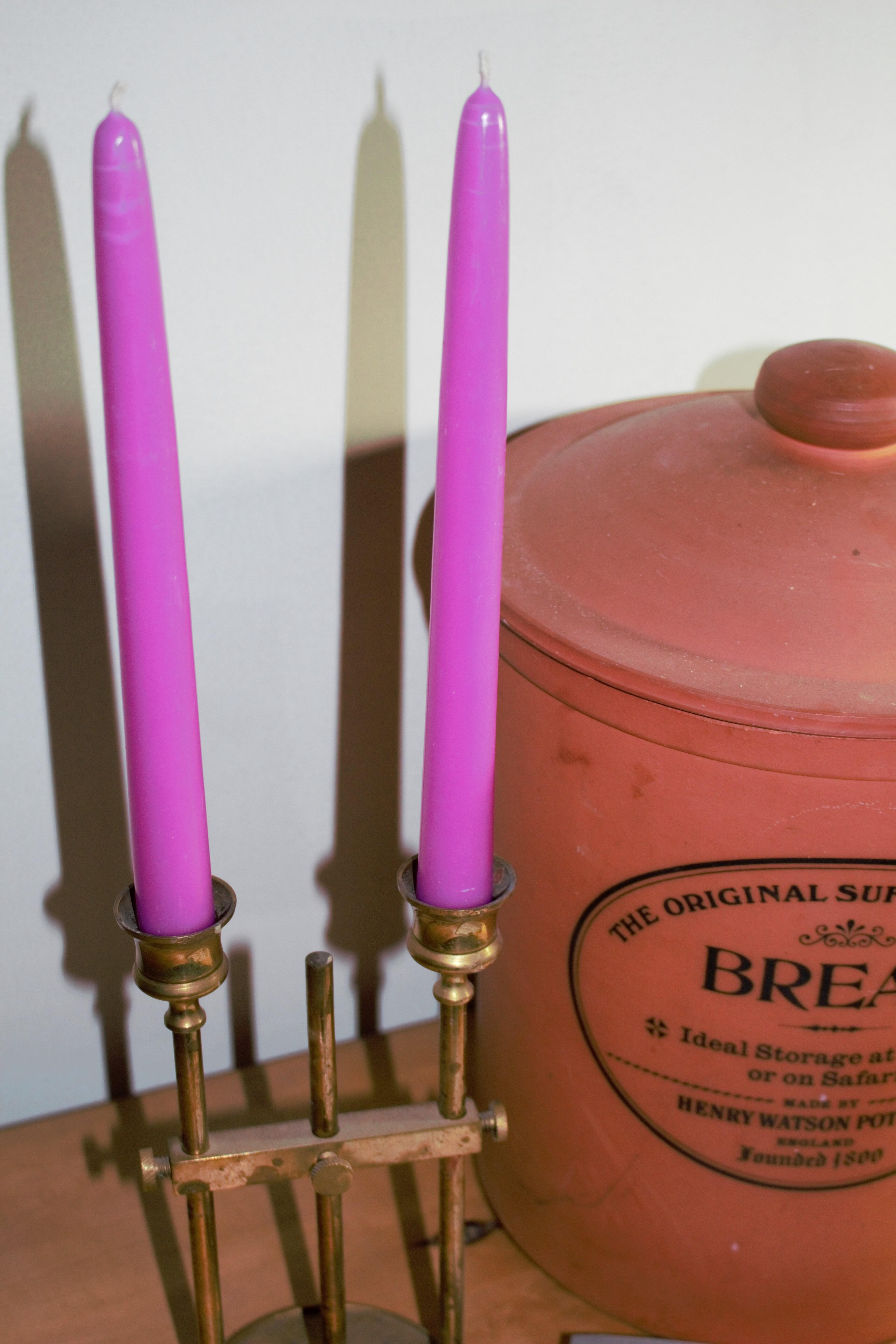 Unicorn Magenta dipped 8hr pure beeswax candles