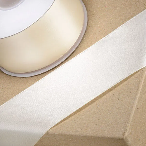 wide satin ivory ribbon