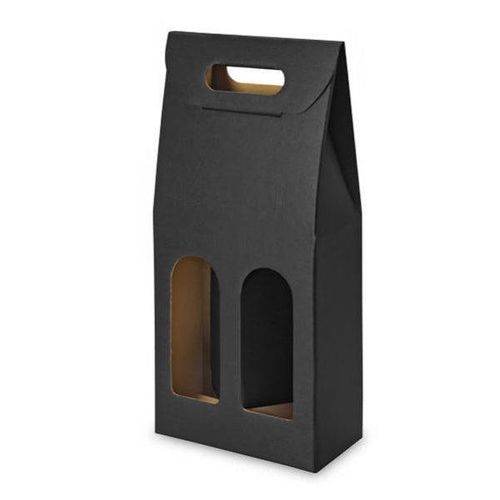 black double wine bottle box