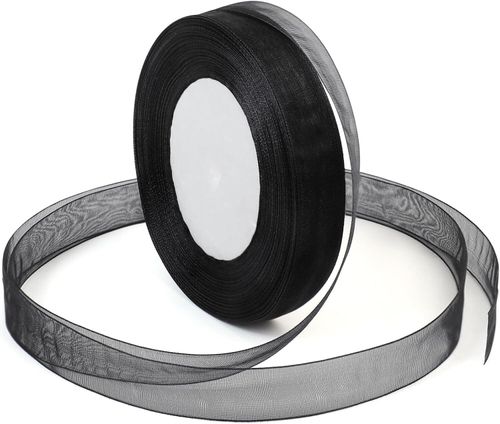 black organza narrow ribbon