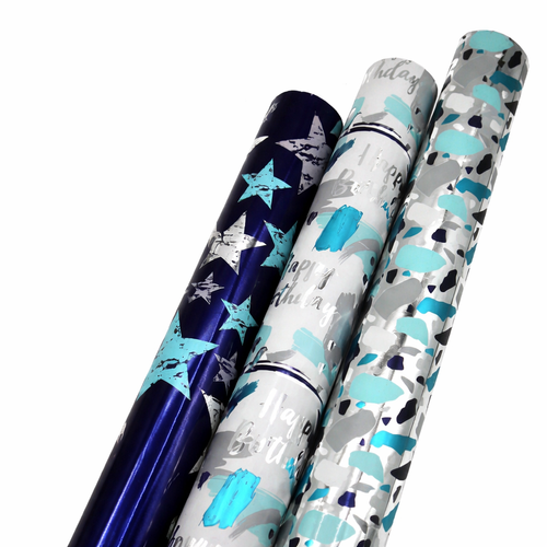 BLUE METALLIC ROLL WRAP