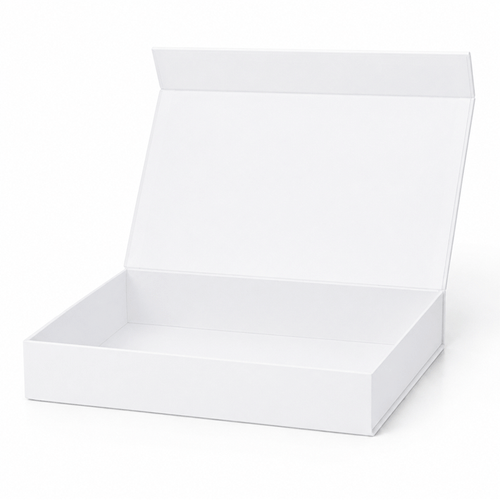 White A4 magnetic shallow box on a white background