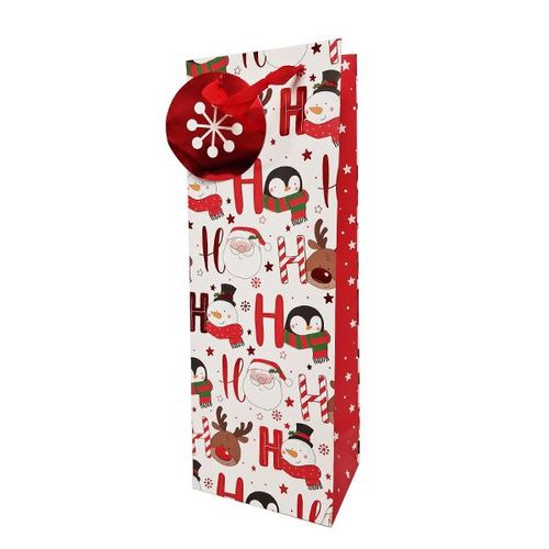 single xmas wine bottle bag