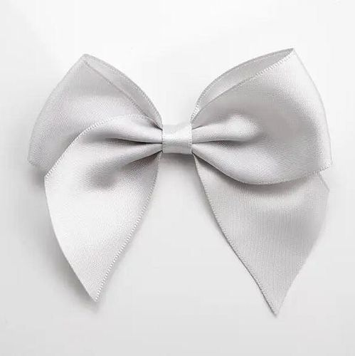 silver satin bow