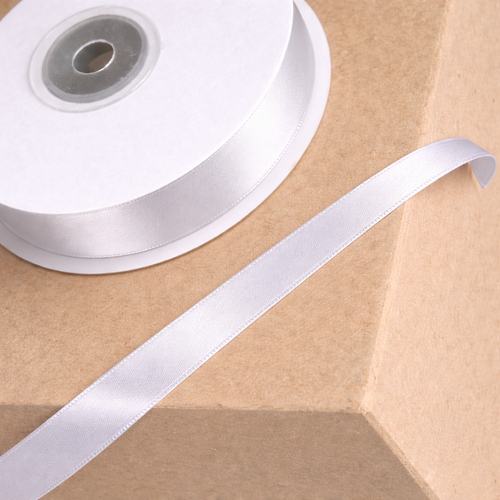 white narrow satin ribbon 10mm