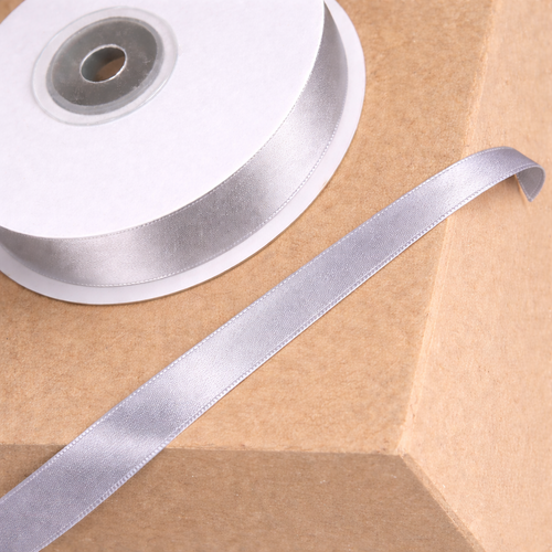 silver satin ribbon 10mm wide