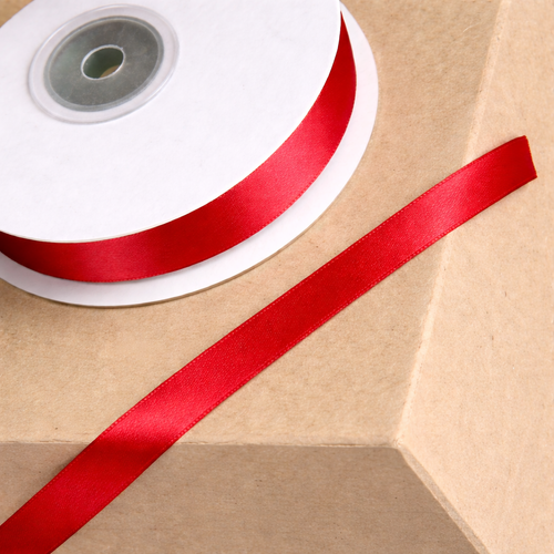 red satin narrow ribbon 10mm