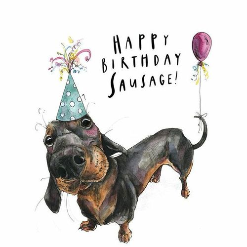 suasage dog birthday card