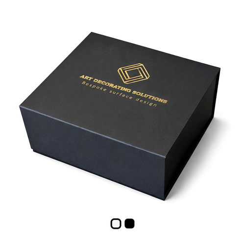 Branded black magnetic 220 x 220 x 100mm on a plain white background