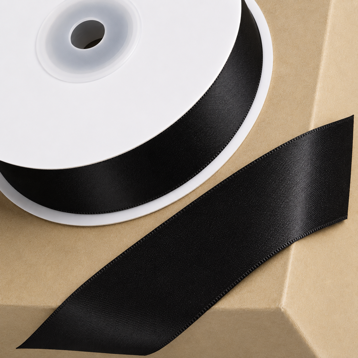 black wide satin ribbon