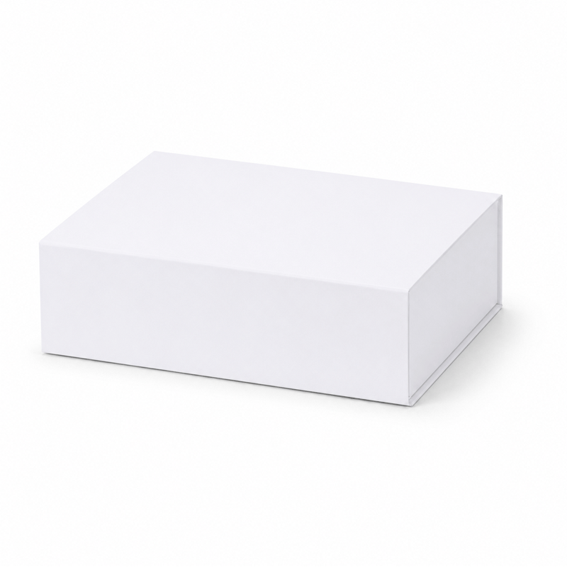 White Eco Friendly A4 Gift Box closed, on a white background