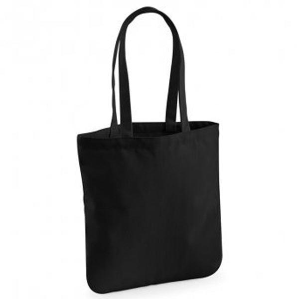 black cotton tote bag