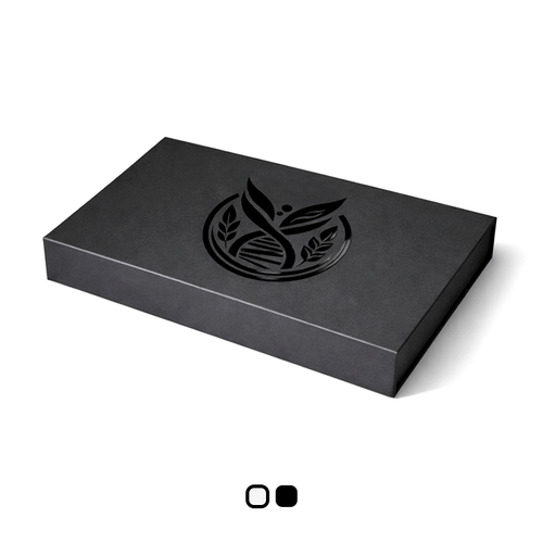 Branded magnetic shall box on a plain white background