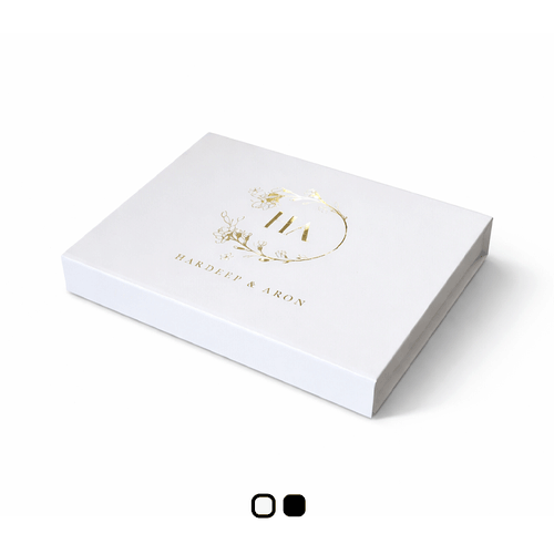 Branded magnetic box A5 Shallow on a plain white background