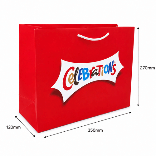 Full colour digitally printed large landscape gift bag on a white background