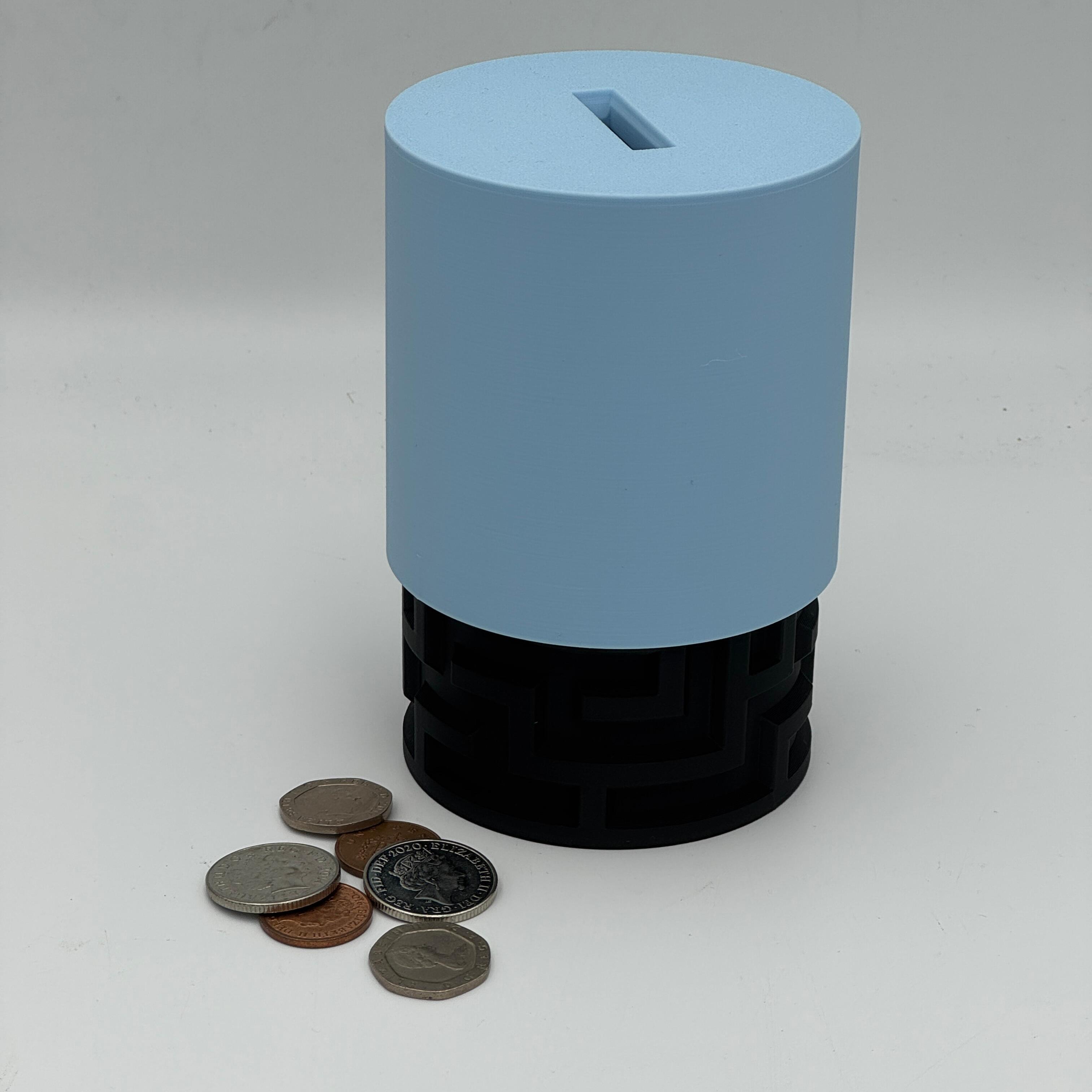 light blue & black Puzzle money box