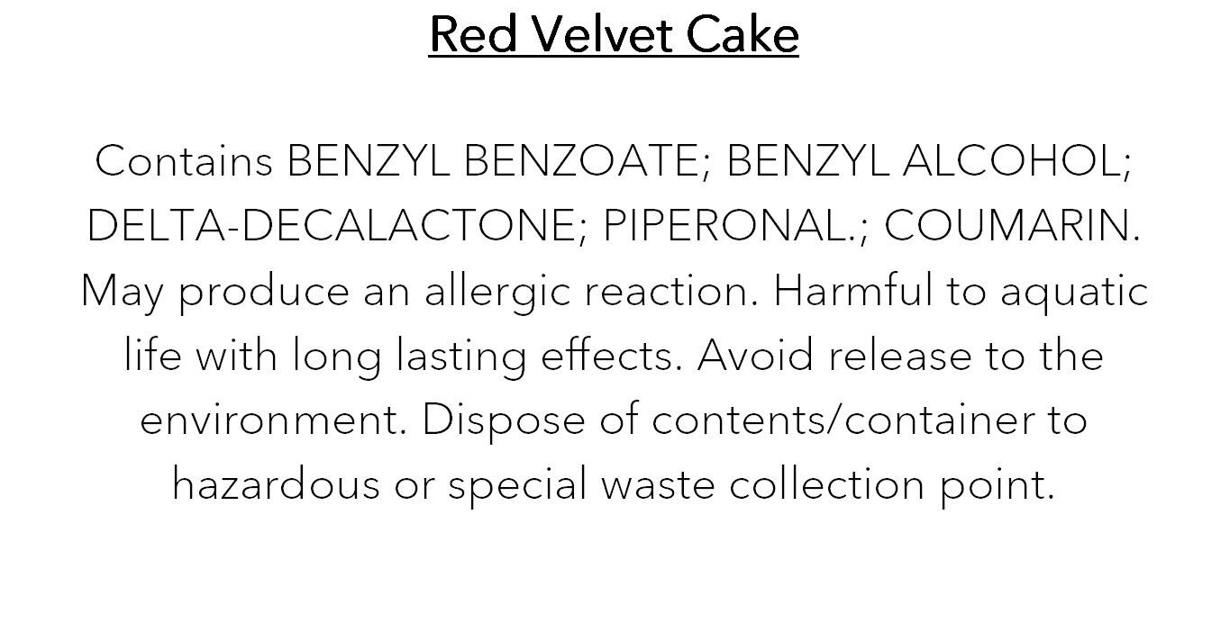 an image of the clp information for red velvet cake wax melts