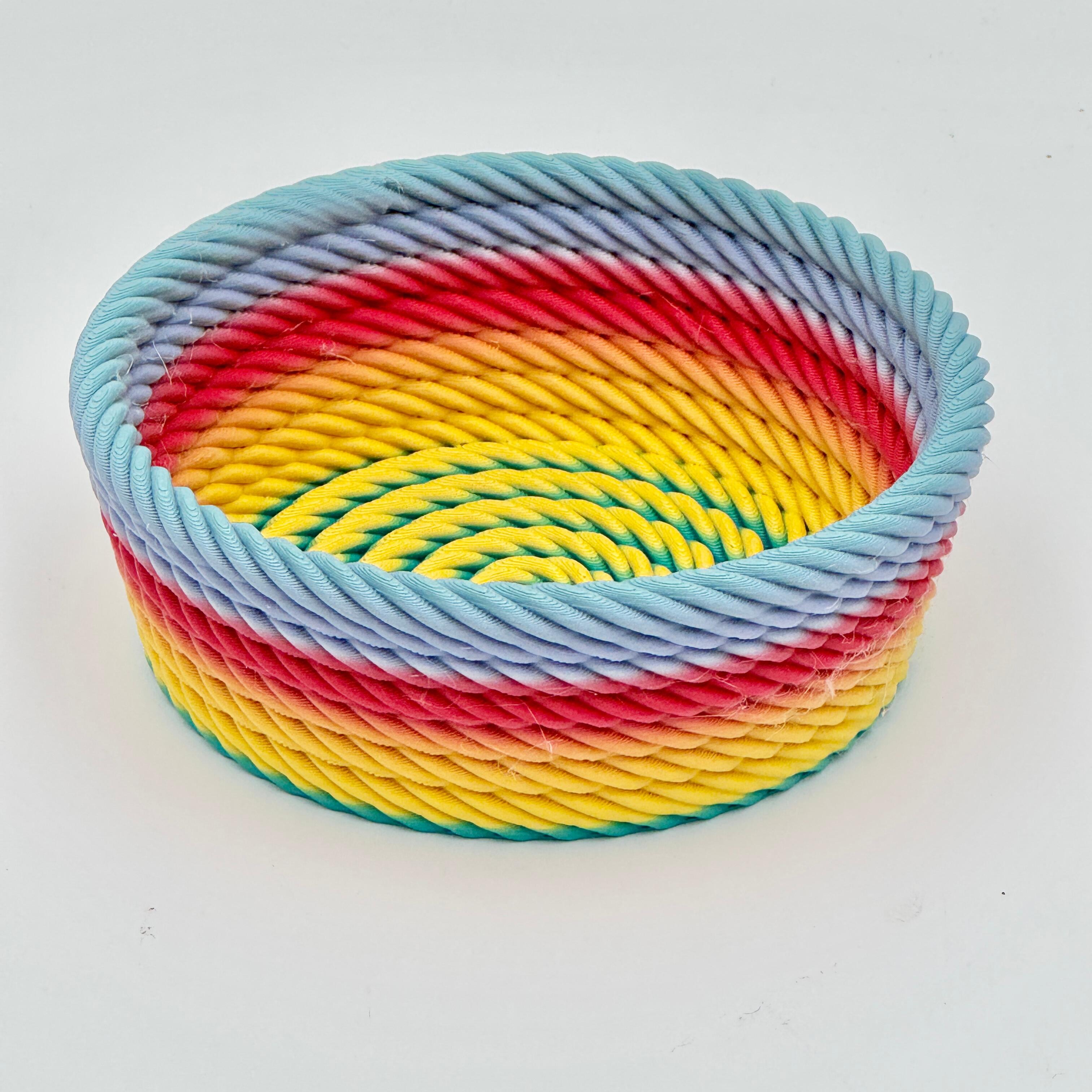 Bold striped rope style trinket basket