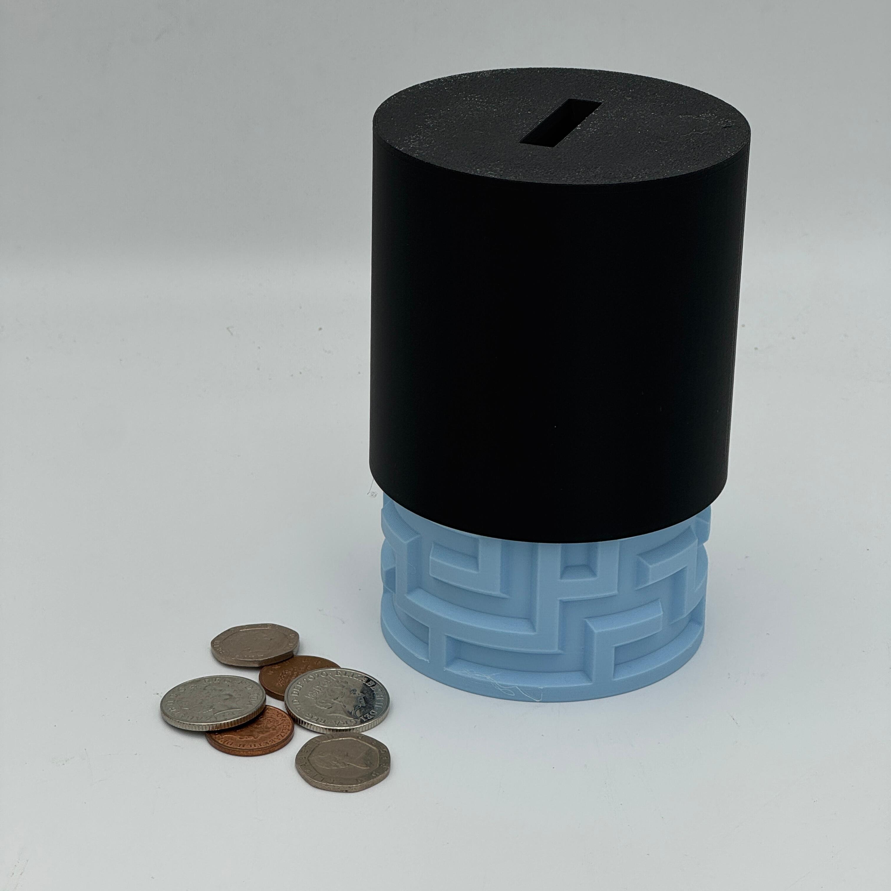 light blue & black Puzzle money box