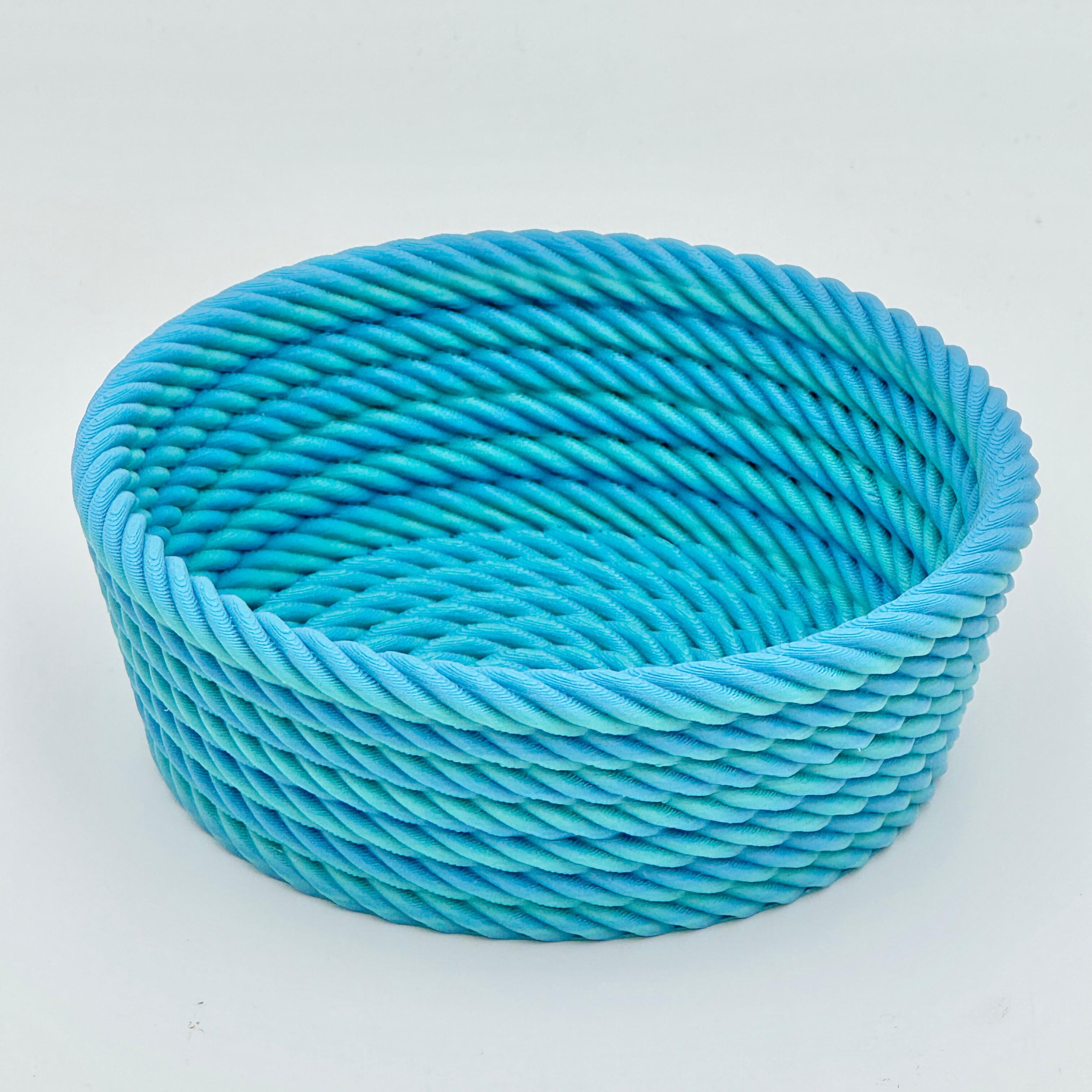 Blue rope style trinket basket