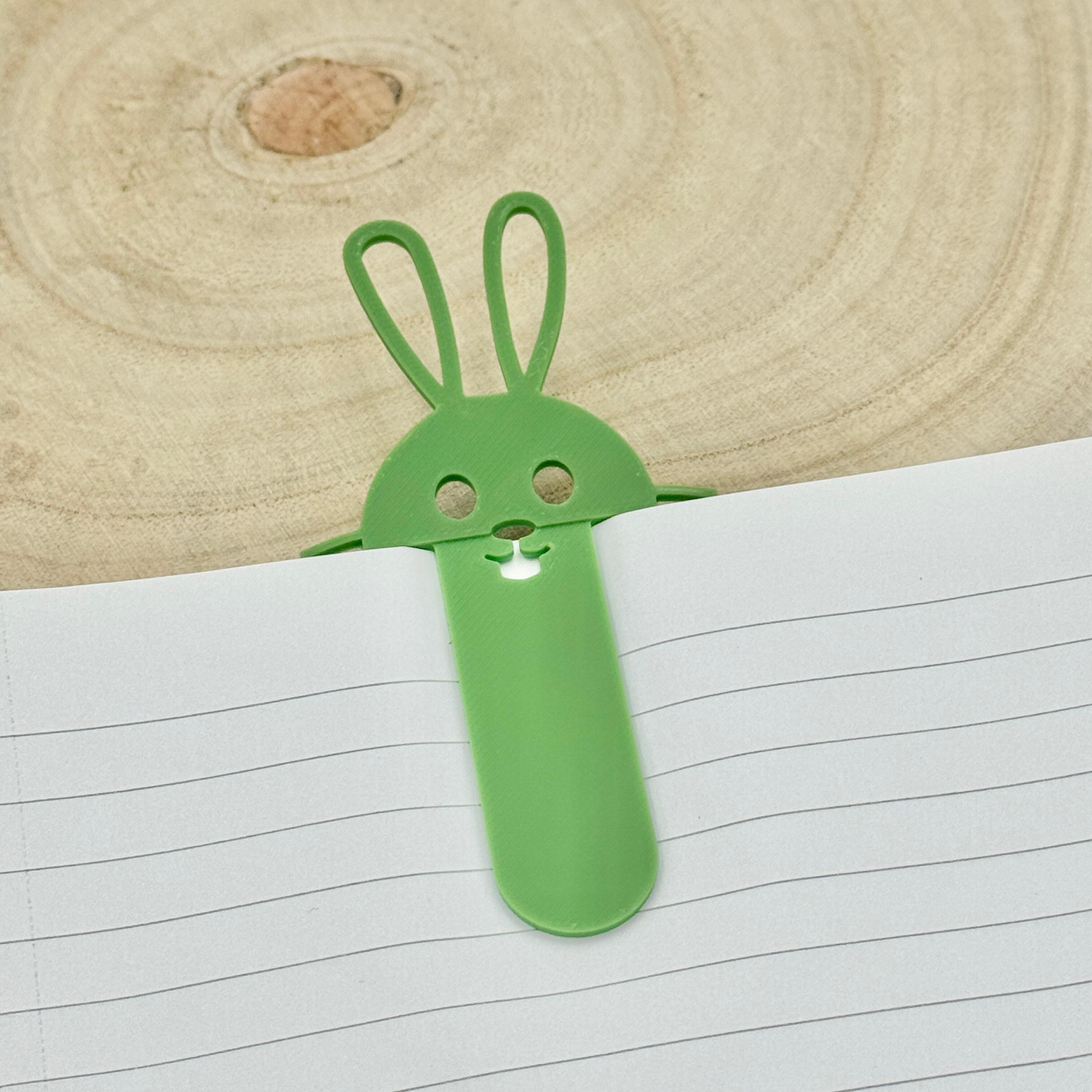 Bunny bookmark being used