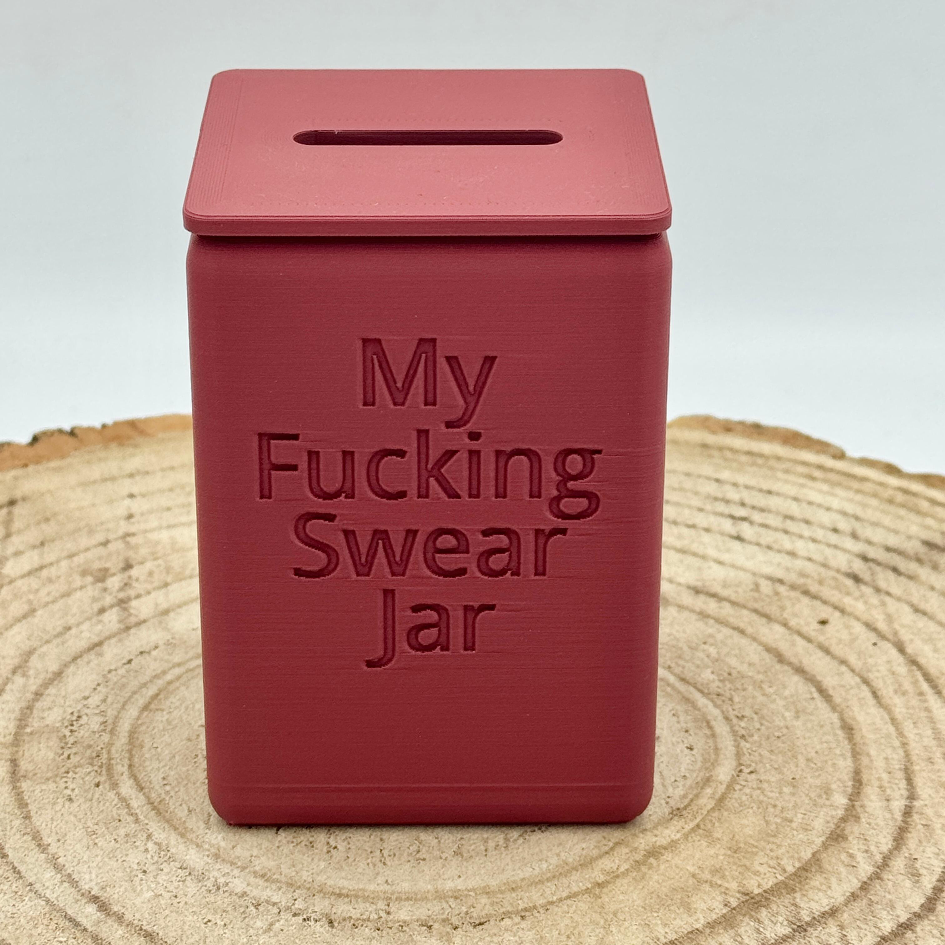 an image of the swear jar money box in burgundy