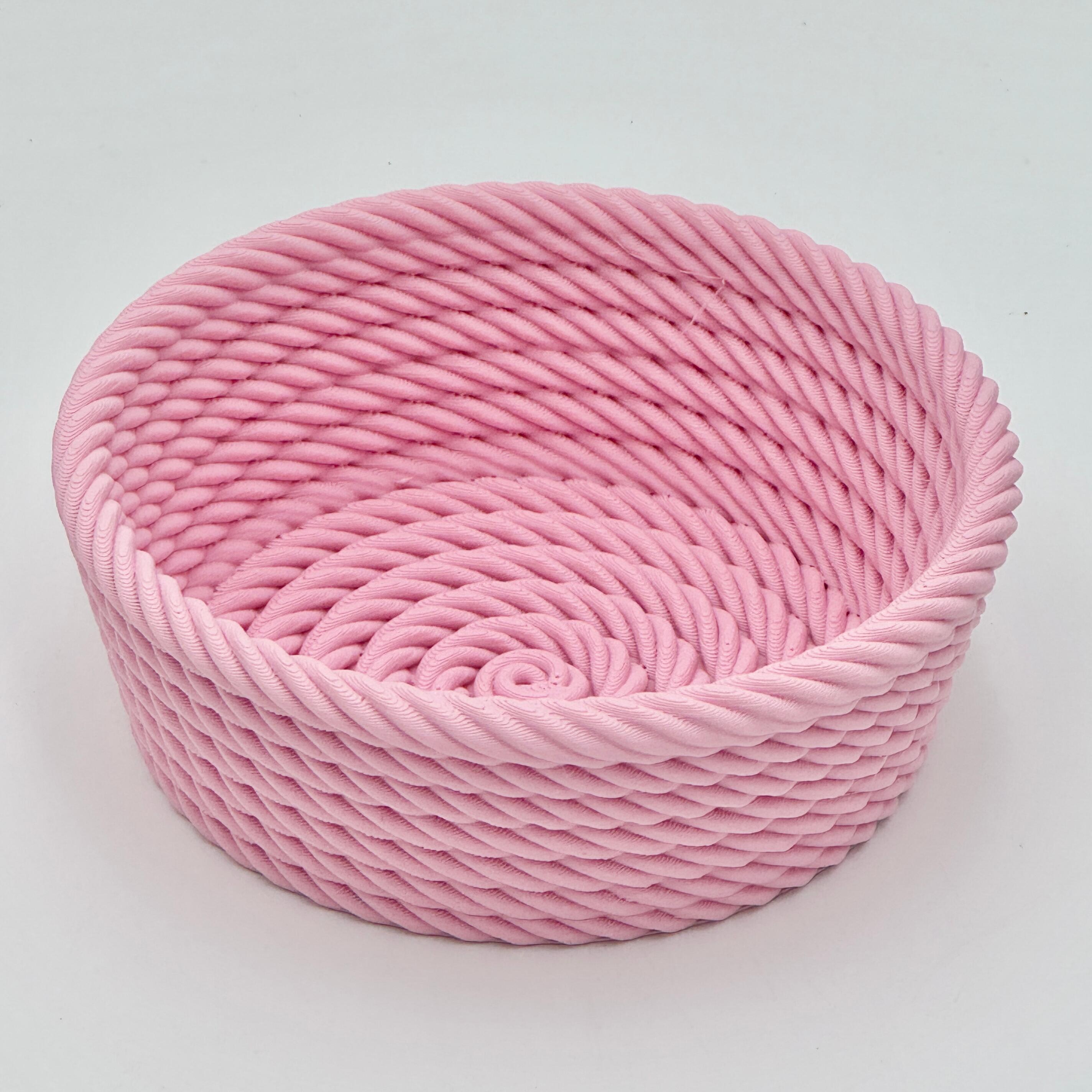 Pink rope style trinket basket