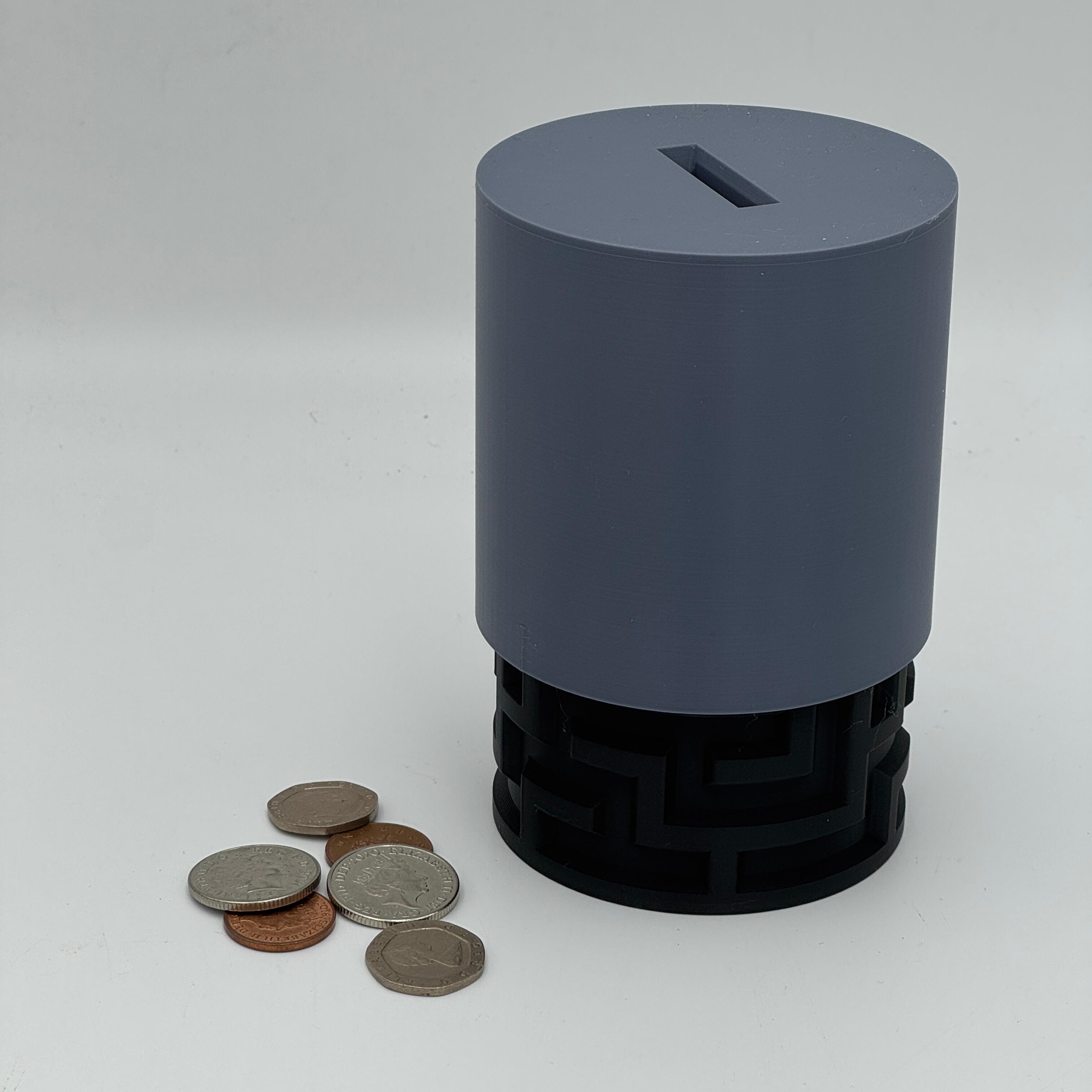 grey & black Puzzle money box