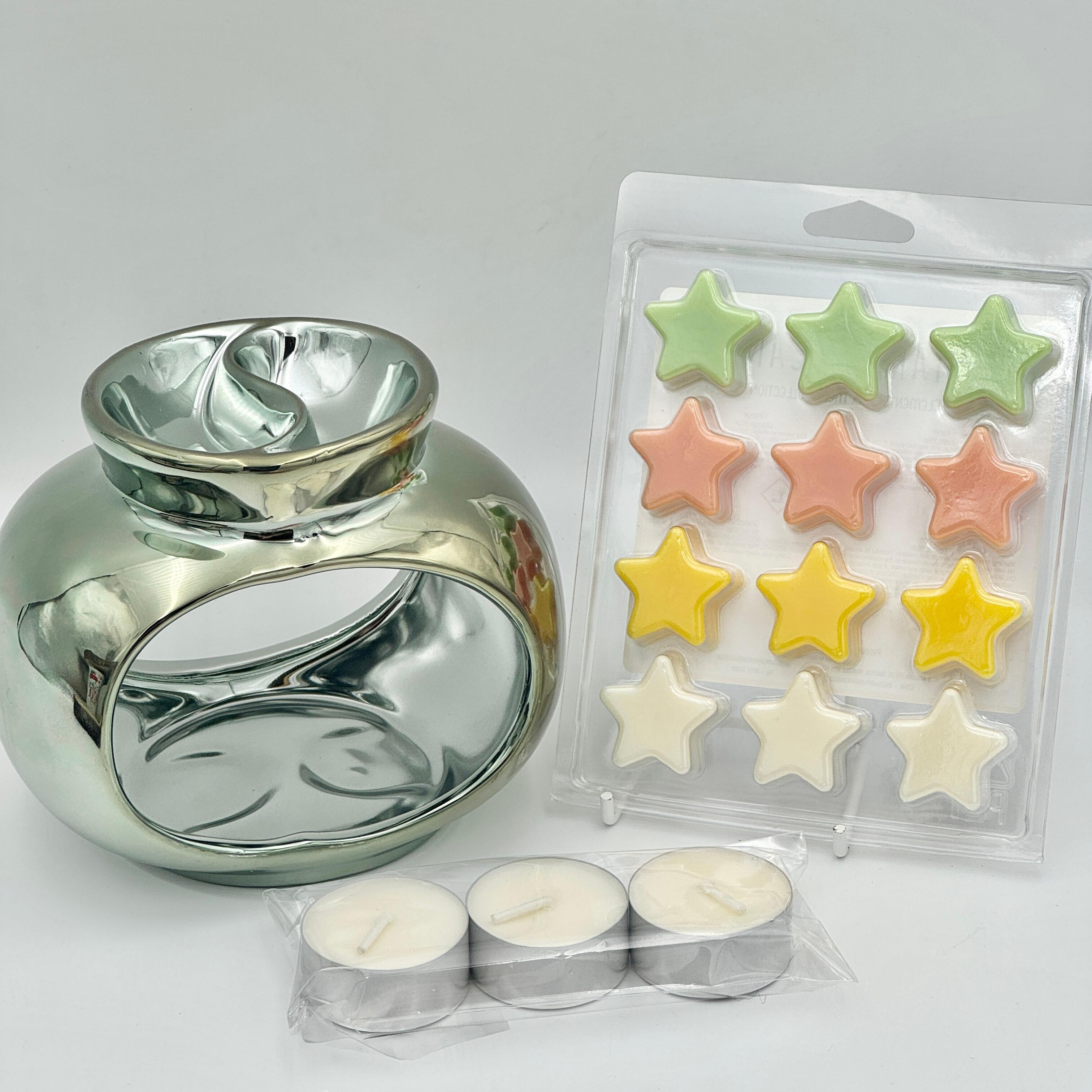 an image of a star shaped wax melt collection and burner