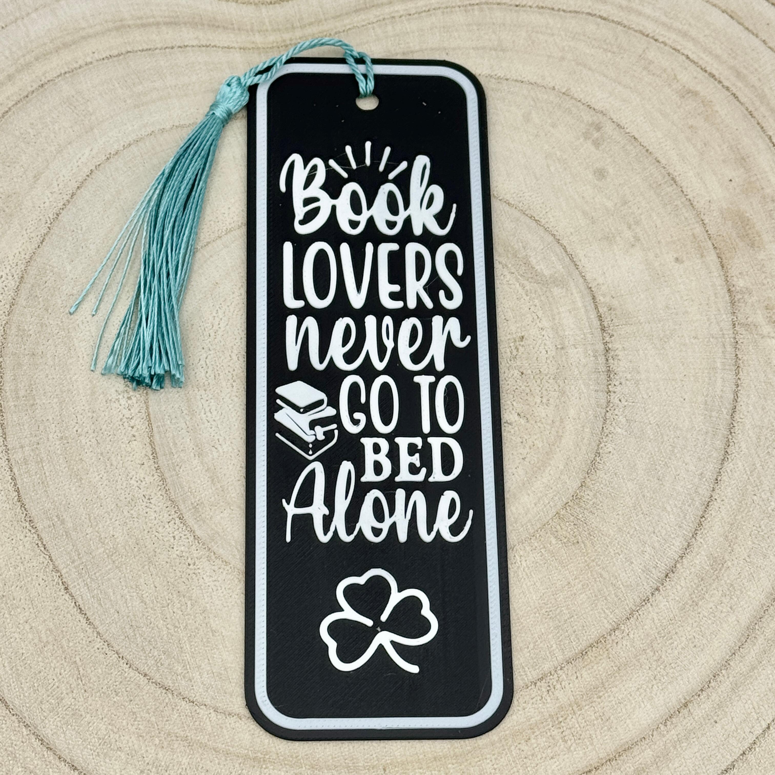an image of a black and white book lovers bookmark